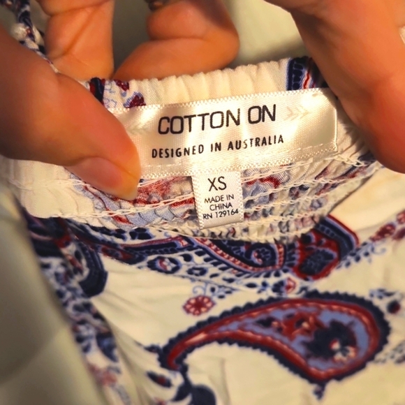 Cotton On XS Paisley Print Purple/Blue Mini Strappy Dress - Picture 2 of 12
